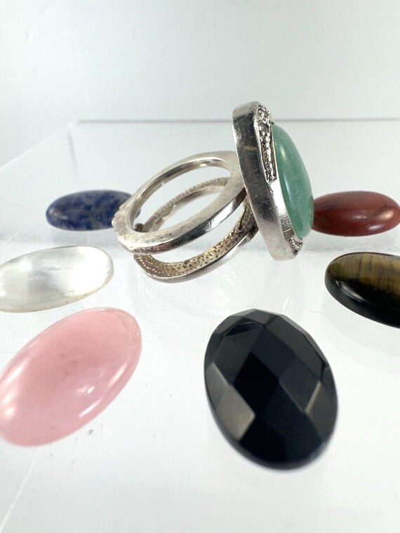 Sterling Silver Interchangeable Ring 7 Chakras Ge… - image 4