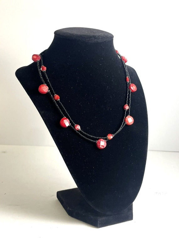 Red Coral And Sterling Silver Necklace