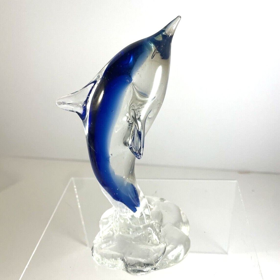 Blue Murano Glass Dolphin on Wave 6in Figure - Etsy Canada