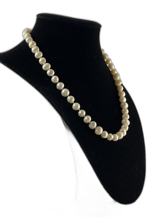 Cultured Freshwater Pearl necklace 18in Long Vint… - image 2