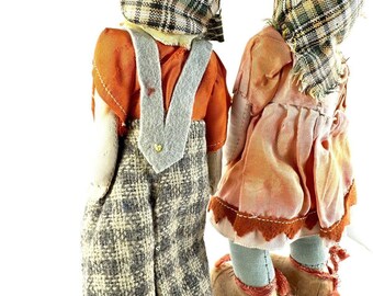 ヴィンテージ 1950 年代 イタリア製 男の子と女の子の人形 ペア 7