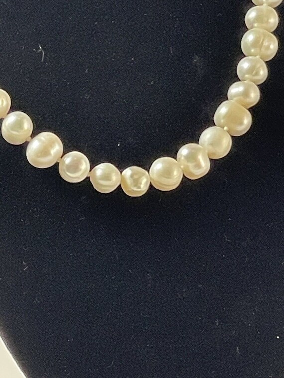 Cultured Freshwater Pearl necklace 18in Long Vint… - image 4