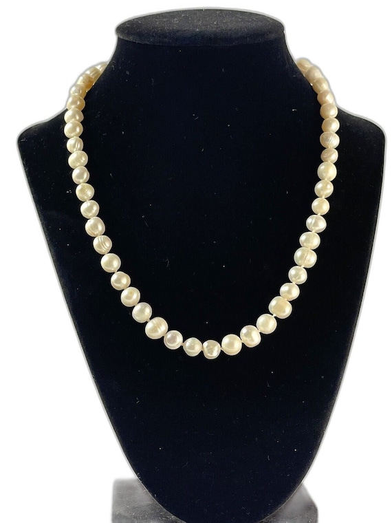 Cultured Freshwater Pearl necklace 18in Long Vint… - image 1