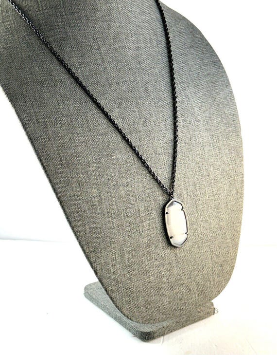 Kendra Scott Inez Necklace Slate Tone Cat's Eye Glass Pendant - Etsy