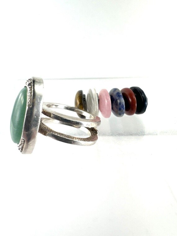 Sterling Silver Interchangeable Ring 7 Chakras Ge… - image 7