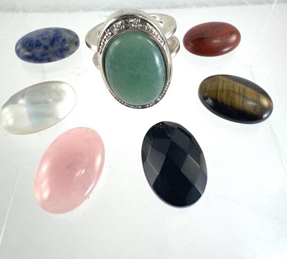 Sterling Silver Interchangeable Ring 7 Chakras Ge… - image 3