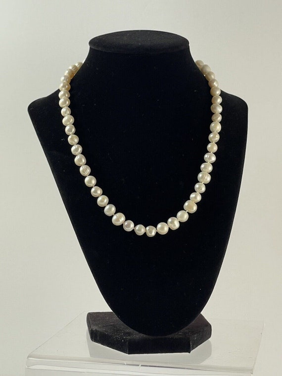 Cultured Freshwater Pearl necklace 18in Long Vint… - image 8