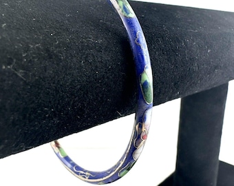 極美品✨FREY WILLE エナメル バングル 箱付 入手困難 希少 七宝 ヴィンテージ 七宝焼き エナメル バングル ブレスレット ダークブルー