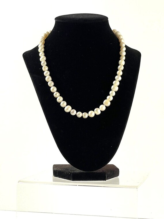 Cultured Freshwater Pearl necklace 18in Long Vint… - image 6