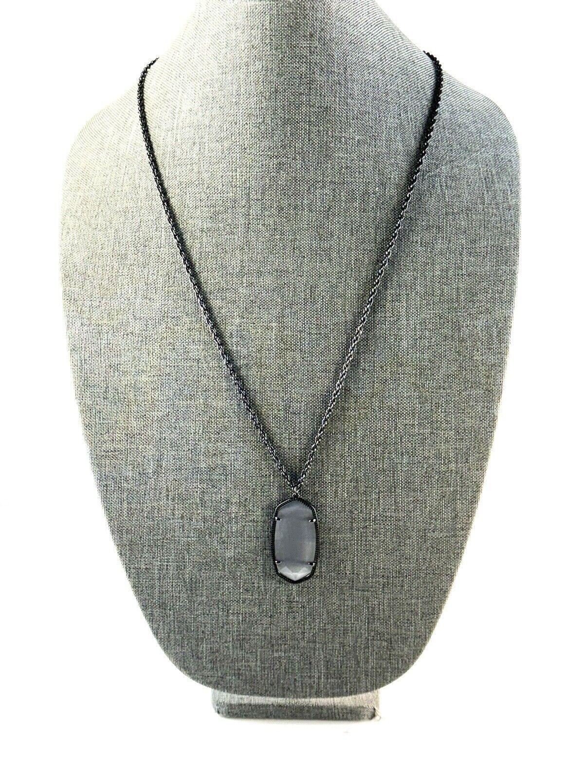 Kendra Scott Inez Necklace Slate Tone Cat's Eye Glass Pendant - Etsy