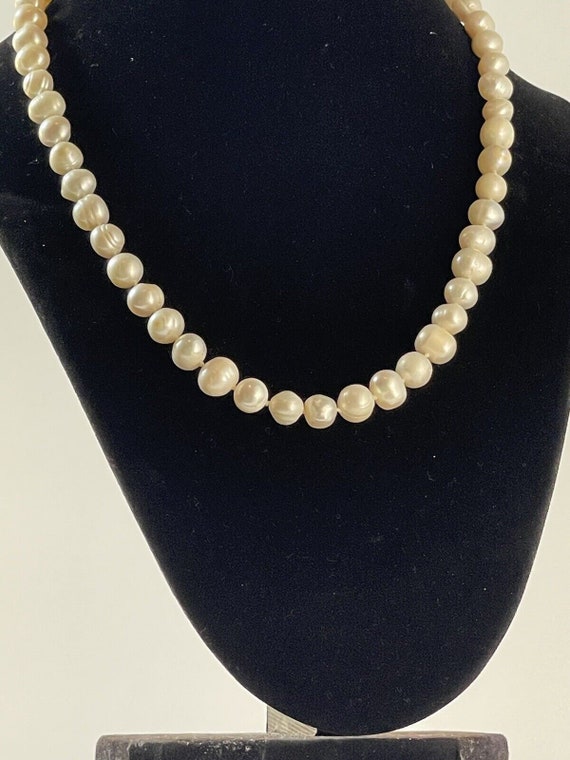 Cultured Freshwater Pearl necklace 18in Long Vint… - image 9