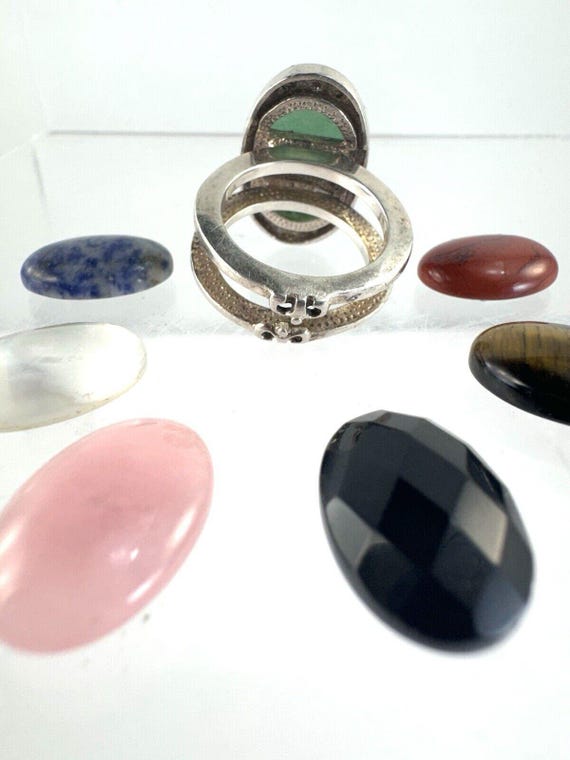 Sterling Silver Interchangeable Ring 7 Chakras Ge… - image 5