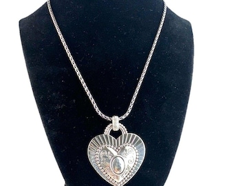 Brighton All Your Love Heart Pendant Silver Necklace  NWT