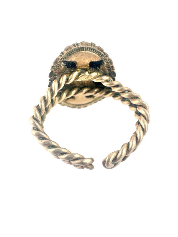 Vtg Large Ruby In Zoisite Cabochon Ring Gold Tone… - image 7