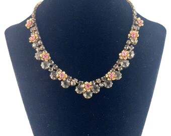 Vintage DeLizza And Elster Juliana Style Necklace Jeweled Statement Collar