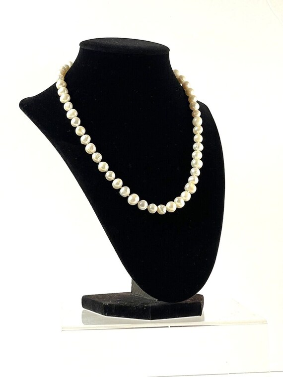 Cultured Freshwater Pearl necklace 18in Long Vint… - image 5