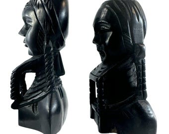 2 つのヴィンテージ インドネシア木彫り彫像 バリ島民芸品 女性 - Etsy