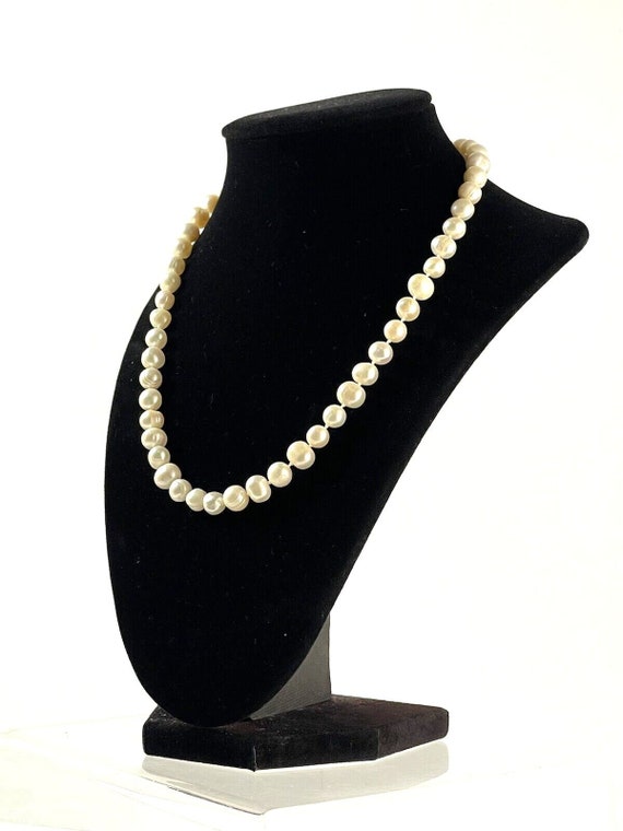 Cultured Freshwater Pearl necklace 18in Long Vint… - image 7
