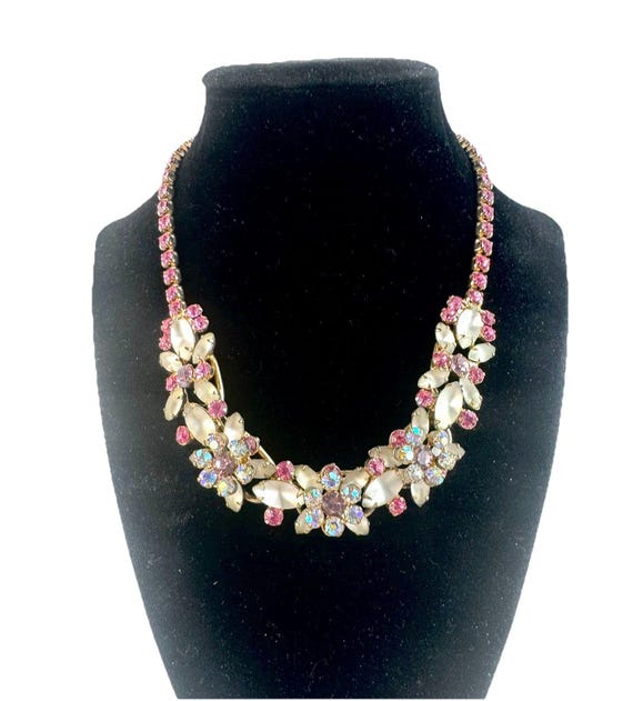 Collier Vintage Juliana Delizza & Elster - Cristaux Taillés En Forme De Feuille, Multicolore, Occasion