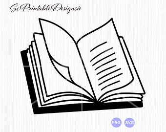 Download Open Book Silhouette Etsy