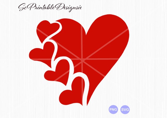 Red Heart SVG, Red Heart clipart, Red Heart vector, Red Heart png, Red  Heart cricut cut file,Red Heart silhouette file,5 Red Hearts svg png