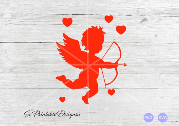 Cupid svg, Cupid png, Red Heart SVG, Red Heart vector, Red Heart png, Red  Heart cricut cut file,Red Heart silhouette file, Hearts svg png