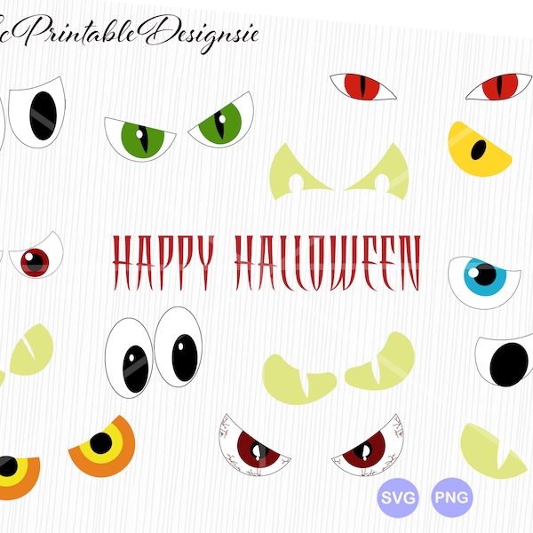 Eyes svg, Evil eyes svg, Scary eyes svg, cats eyes svg, Evil eyes clip art, Evil eyes clipart, Red eyes png, ricut silhouette cut file