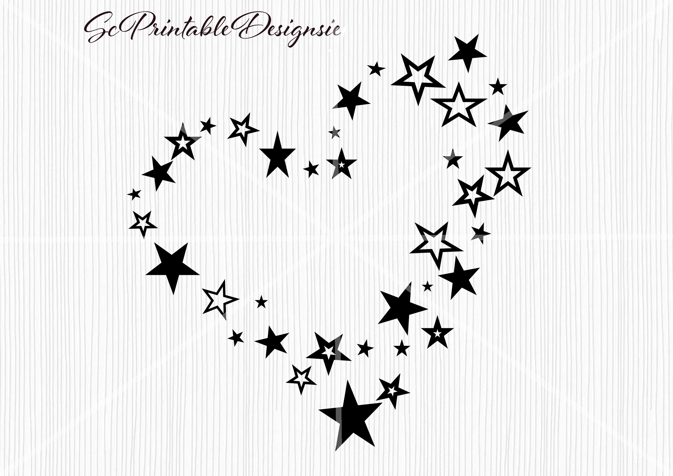 Heart Star SVG Heart Star Clipart Heart Star Vector Heart Etsy