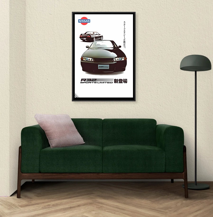 Nissan Skyline R32 GTR Print: Retro Automotive Ad (digital