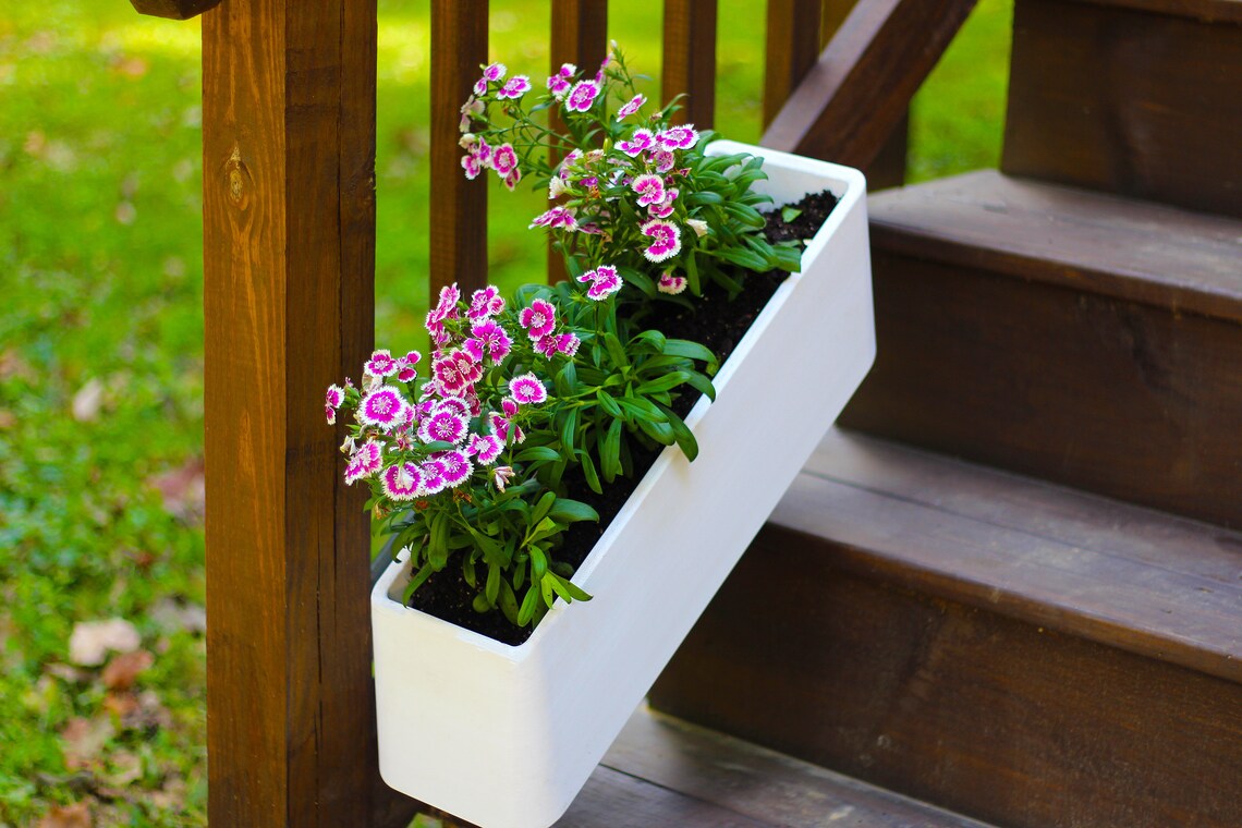 Blooming Stair Planters for Your Outdoor Stair Railings with Etsy