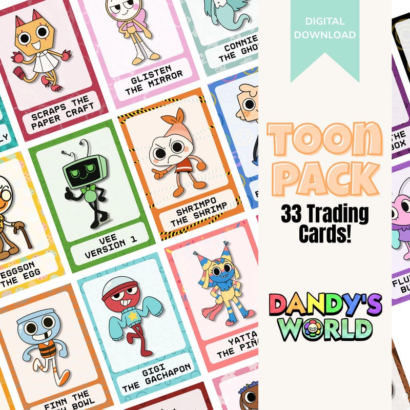 108-Piece Dandy's World Sticker Set & 5 Keychains - Cute Anime Decor For Kids, Waterproof