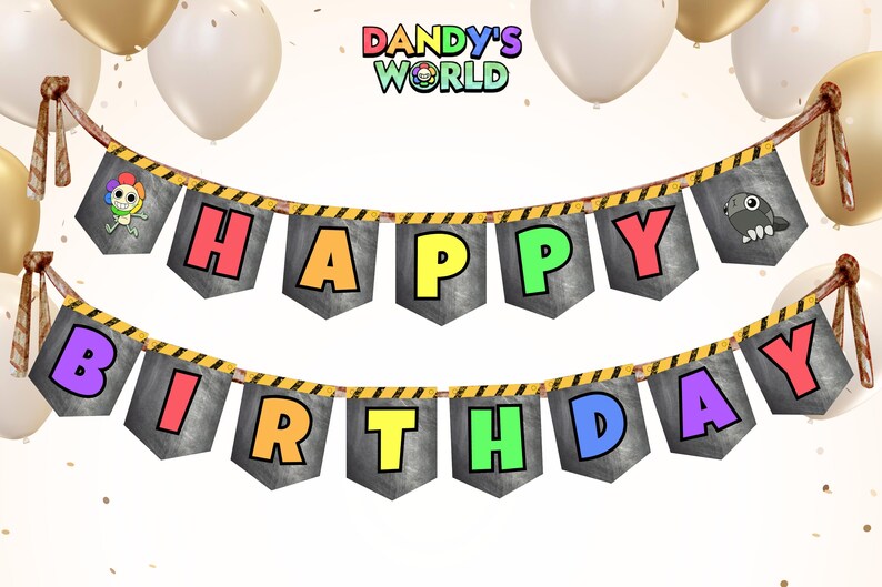 Dandys World Birthday Party Banner Decoration • Instant Digital ...