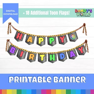 Dandys World Birthday Party Banner Decoration • Instant Digital Download