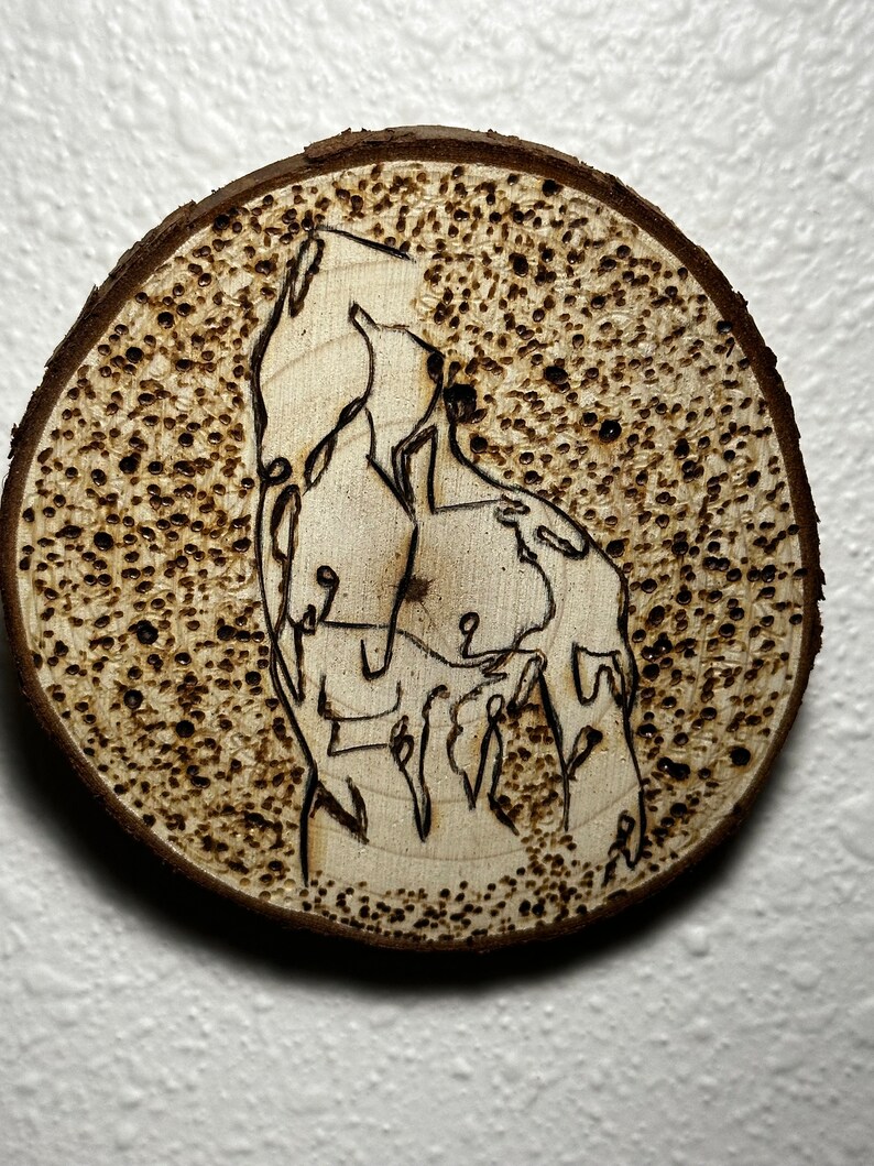 Pyrographics Figure The Todd With Spotted Background - Wood Burned Pyrography Artwork - Etsy