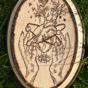 Harmony of the Cosmos - Wood Burned Pyrography Artwork