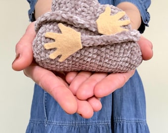 Cloud Hug Crochet Plush | Thinking of You Gift, Chenille Yarn Keepsake, Handmade Comfort Cloud in Cream or Grey