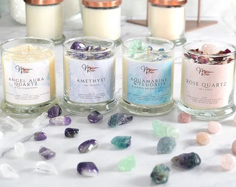 Crystal Healing Gift Box, Gifts, Gemstone Candles, Gift Box, Gift Set, Natural Candles, Amethyst Candle, Crystal Gifts, Happy Mother's Day