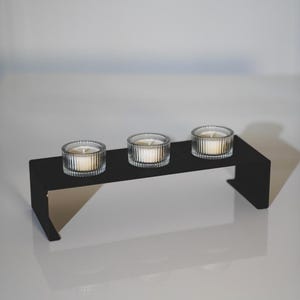 Bougeoir photophore de luxe artisanal noir mat (pas de bougies chauffe-plat), photophore noir, bougeoir moderne, bougeoir minimaliste, cadeaux
