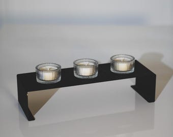 Candelabro de lujo negro mate artesanal (sin velas de té), candelabro negro, candelabro moderno, candelabro minimalista, regalos