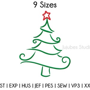 9 Sizes Christmas Tree Embroidery Designs, Christmas Embroidery Design, Machine Embroidery designs, PES designs INSTANT DOWNLOAD