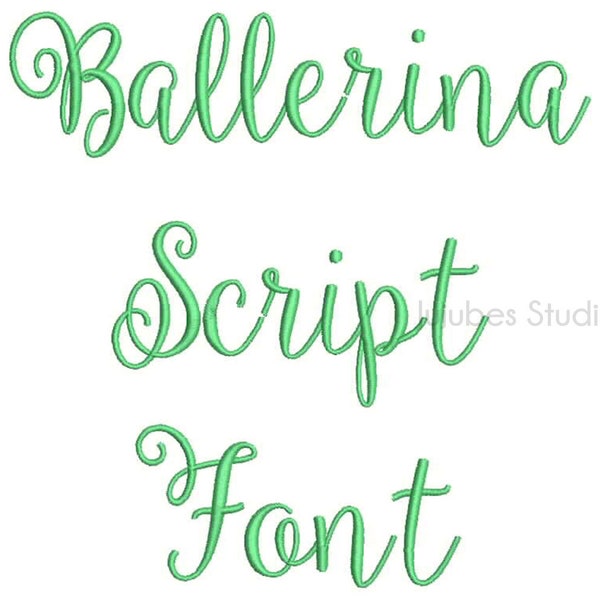 3 Sizes Ballerina Embroidery Font, Embroidery Fonts BX, Embroidery Designs, Machine Embroidery Fonts, PES Fonts, BX fonts