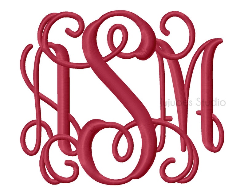 4 Sizes Interlocking Monogram Fonts Embroidery Fonts BX - Etsy