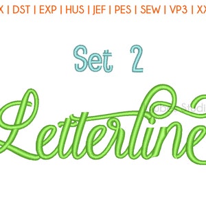 5 Sizes Set 2 Letterline Embroidery Font, Embroidery Fonts BX, Embroidery Designs, Machine Embroidery Fonts, PES Fonts, BX fonts