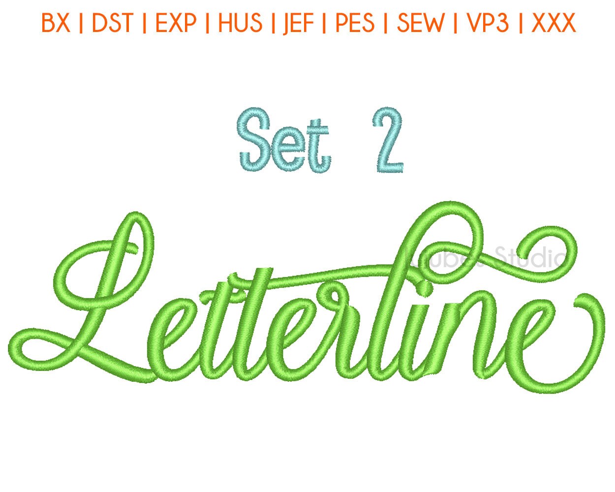 5 Sizes Set 2 Letterline Embroidery Font Embroidery Fonts BX Etsy