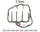 5 Sizes Fist Punch Applique Embroidery Designs, Hand Embroidery Applique Design, Machine embroidery designs, PES embroidery