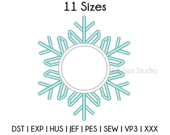 11 Sizes Snow Flake Applique Embroidery Designs, Christmas Embroidery Applique Design, Machine embroidery designs, PES embroidery