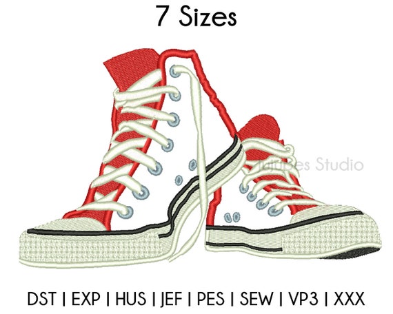 7 taglie Converse All Star Applique Ricami Disegni Converse Ricamo Applique Design Disegni ricamo macchina ricamo PES