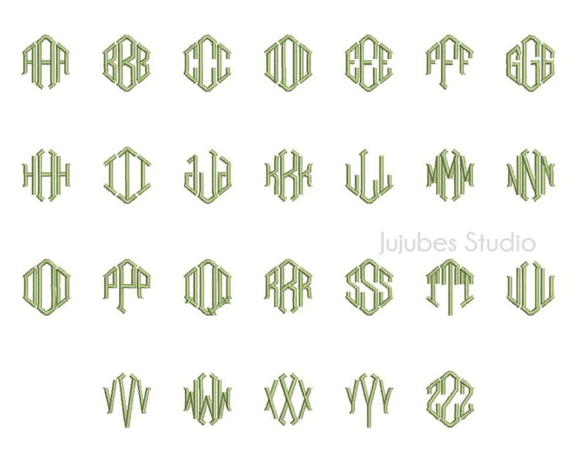 3 Sizes Point Monogram Fonts Embroidery Fonts BX Embroidery Etsy