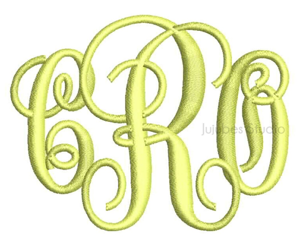 3 Sizes Interlocking Monogram Fonts, Embroidery Fonts BX, Embroidery ...
