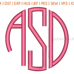 May include: A pink monogram with the letters ASD in a circle. The letters are outlined in white.